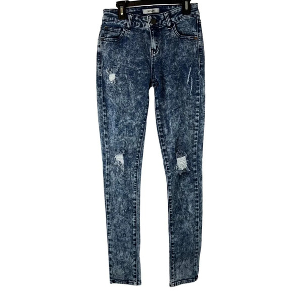 Refuge‎ Skinny Acid Wash Denim Jeans Retro Y2K Size 2 - Picture 1 of 8